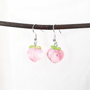 She's A Peach Handmade Acrylic Peach on Steel Hook Setting